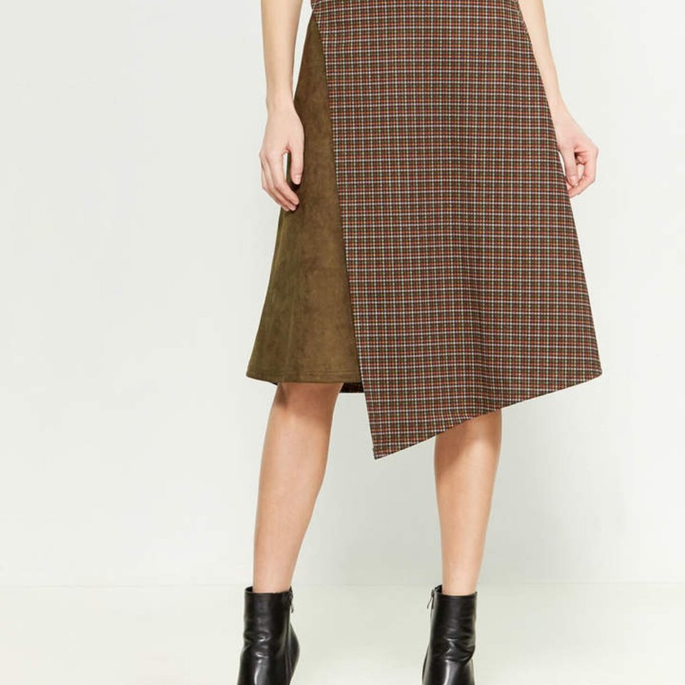 ASSYMETRICAL FAUX WRAP SKIRT - Picture 8 of 14